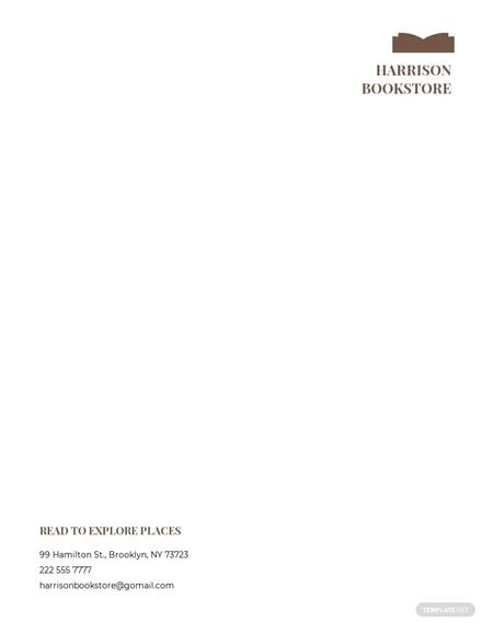 Bookstore & Library Letterhead Template in Word, Google Docs