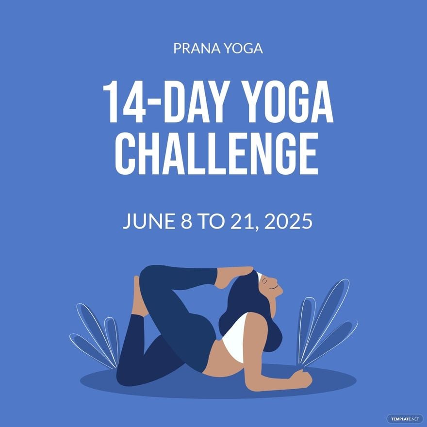 Free Yoga Challenge Linkedin Post Template