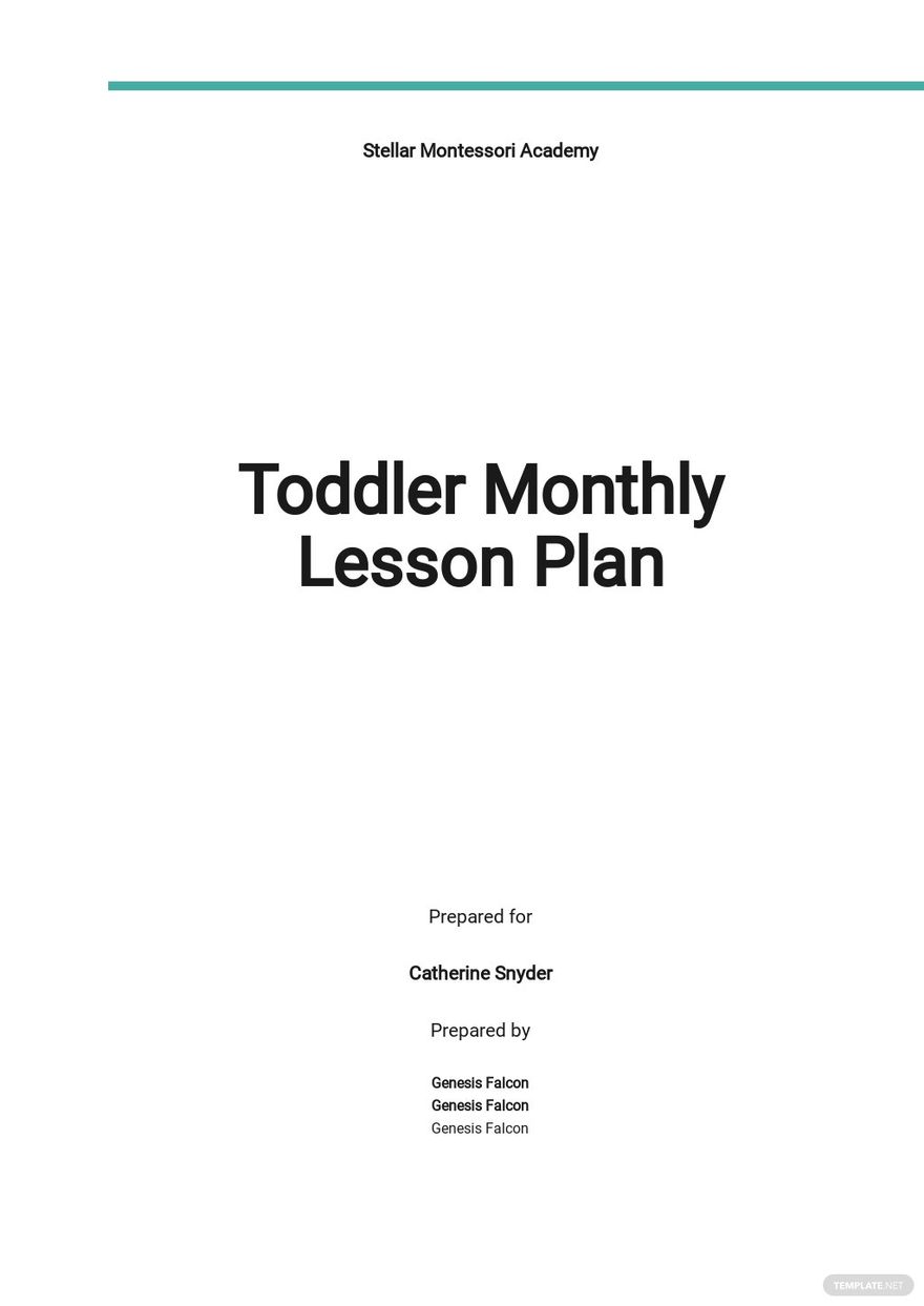 Toddler Monthly Lesson Plan Template Google Docs Word Apple Pages 