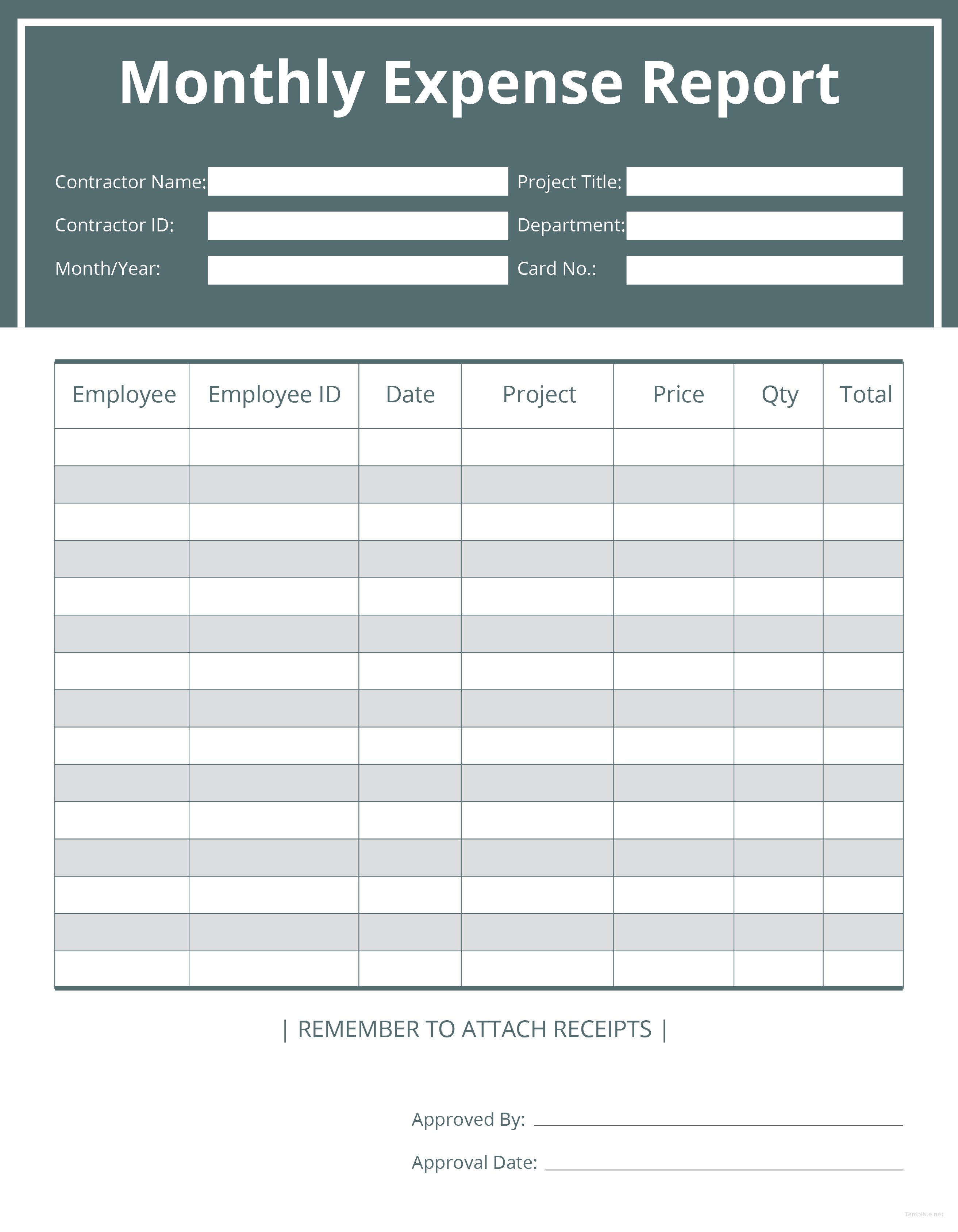 Free Contractor Expense Report Template in Microsoft Word, Microsoft