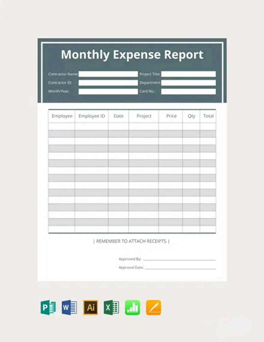 Contractor Expense Report Template in Word, Google Docs, Google Sheets, Apple Pages
