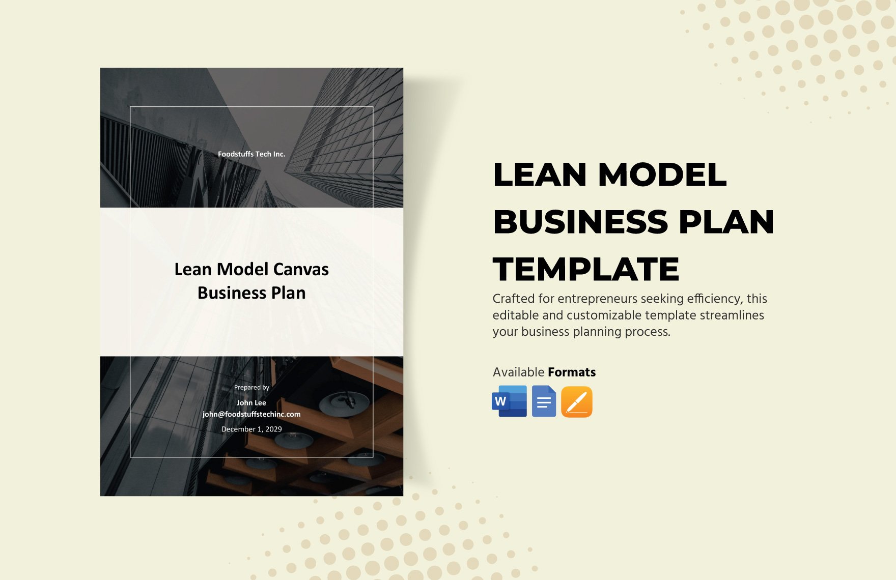 Lean Model Business Plan Template in Word, Google Docs, PDF, Apple Pages