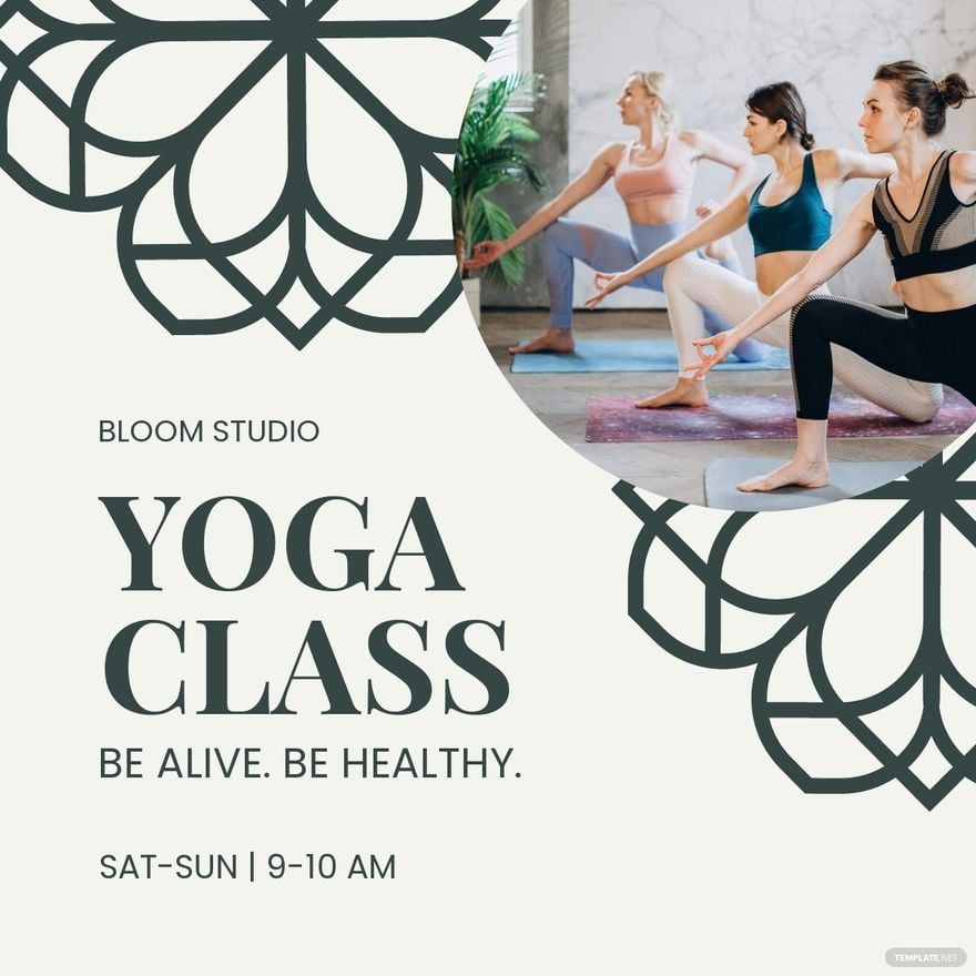 Free Yoga Classes Offer Linkedin Post Template