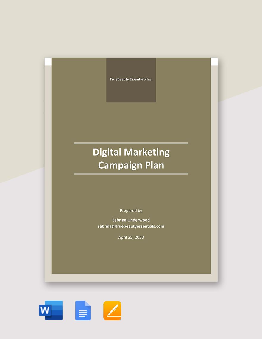 Digital Marketing Campaign Plan Template