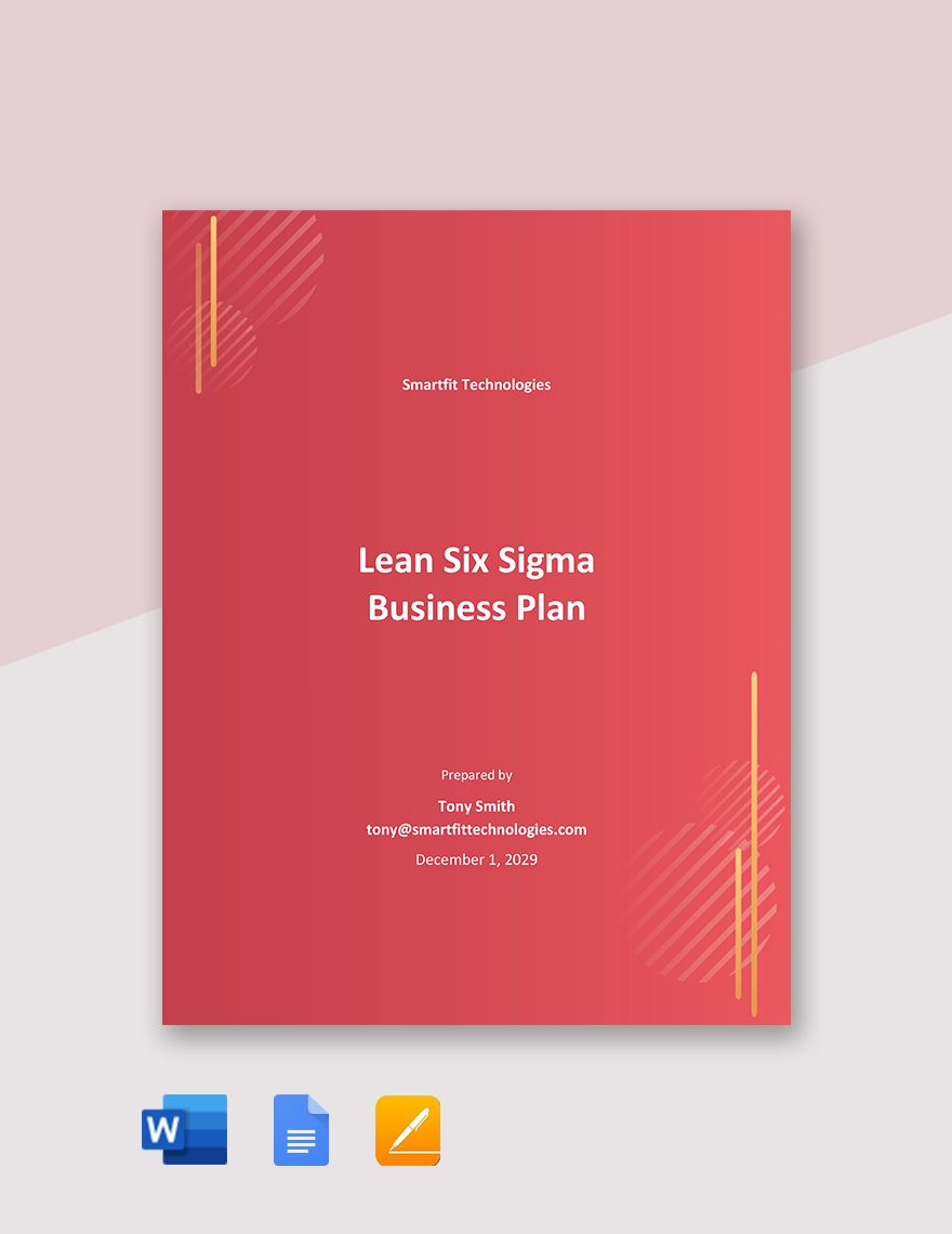 Lean Six Sigma Business Plan Template
