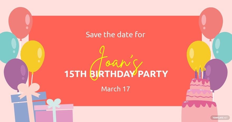 Save The Date Party Facebook Post Template