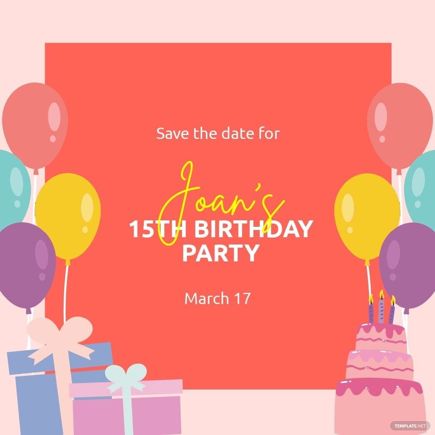 Save The Date Party Instagram Post Template