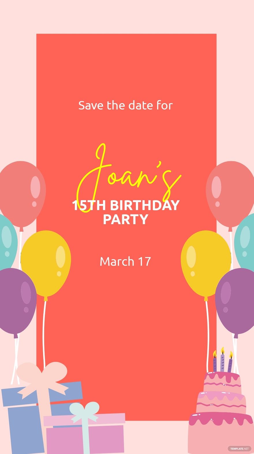 Free Save The Date Party Whatsapp Post Template