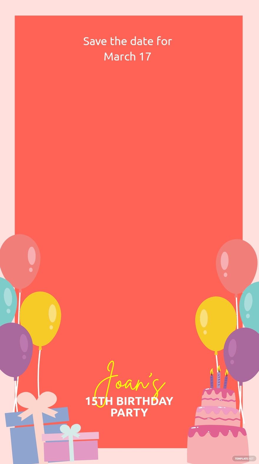Save The Date Party Snapchat Geofilter Template