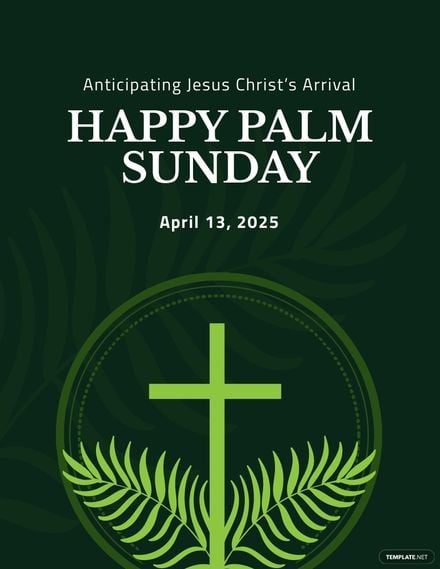 Free Happy Palm Sunday Flyer Template