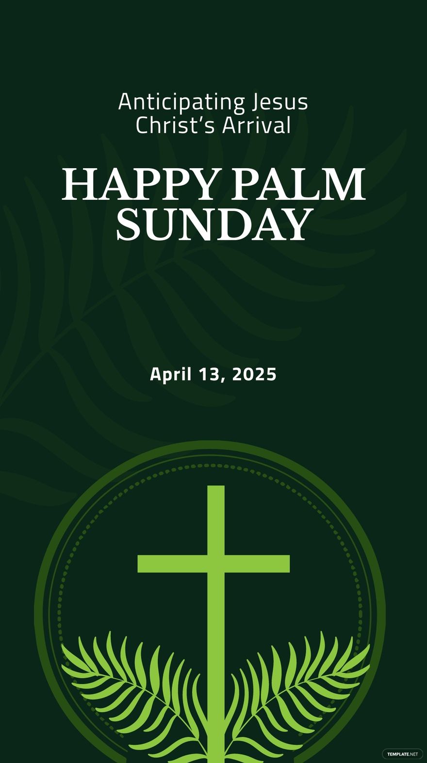 Free Happy Palm Sunday Whatsapp Post Template