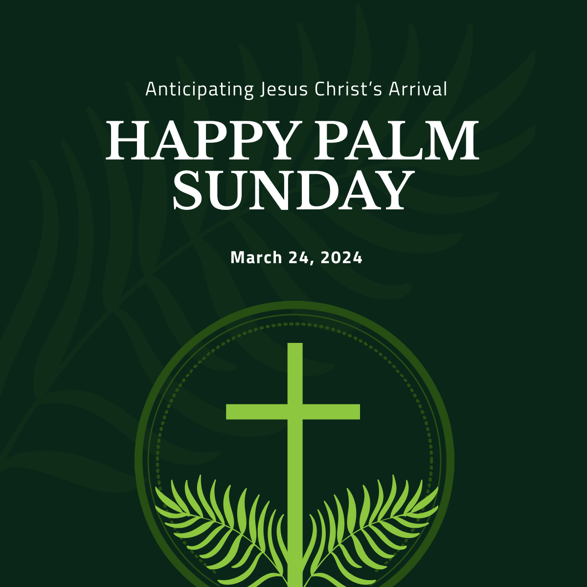 Free Happy Palm Sunday Linkedin Post Template