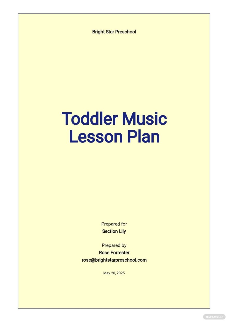Toddler Music Lesson Plan Template