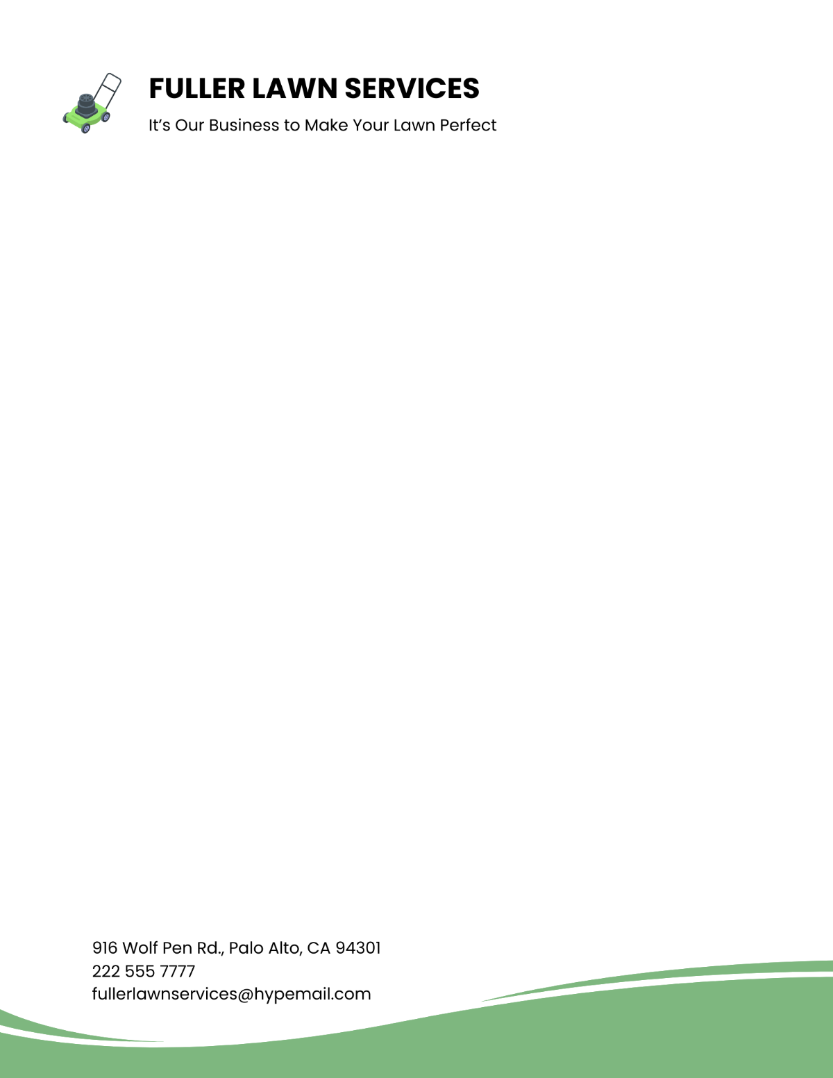 Business lawn care Letterhead