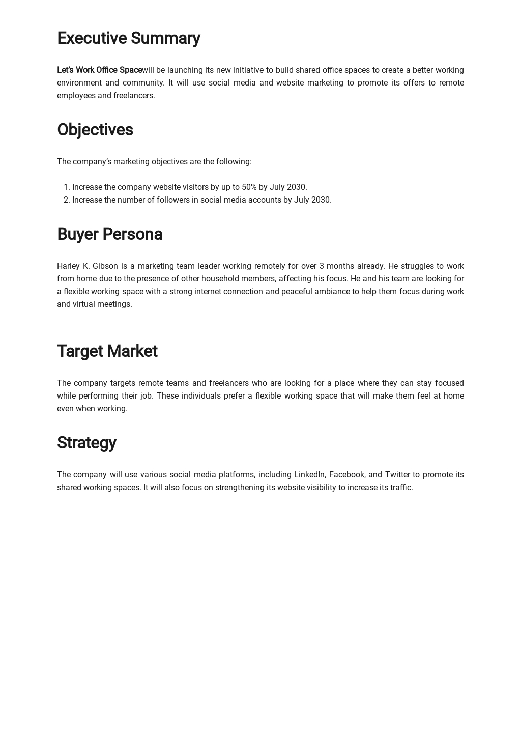 Digital Marketing Agency Business Plan Template