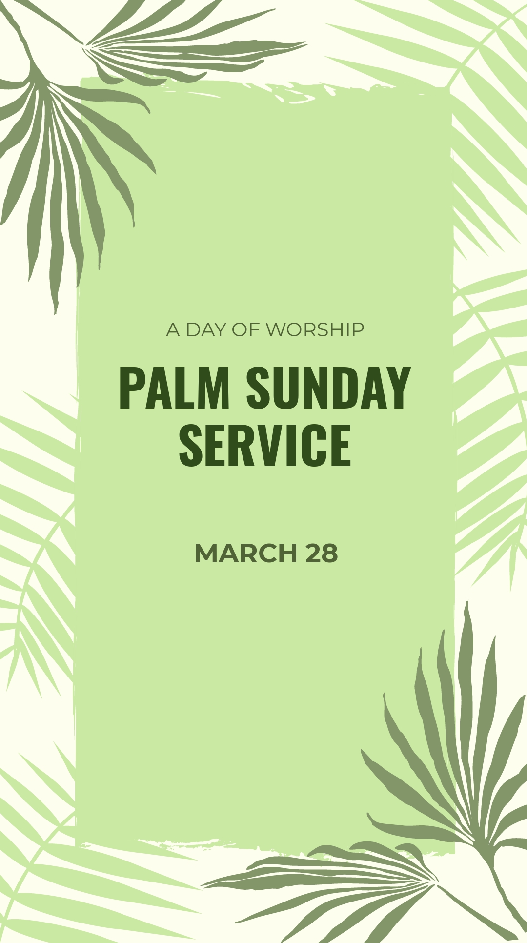 Palm Sunday Service Whatsapp Post Template - Edit Online & Download