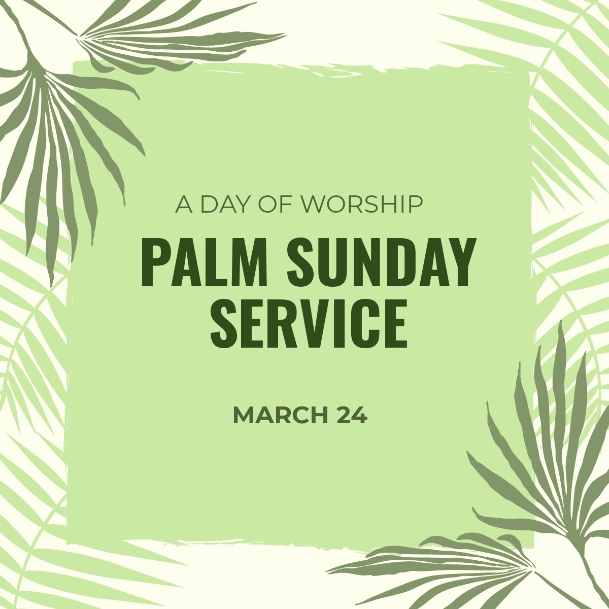 Free Palm Sunday Service Linkedin Post Template