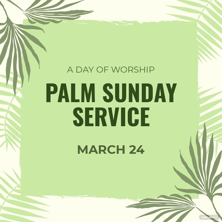 Palm Sunday Service Instagram Post Template