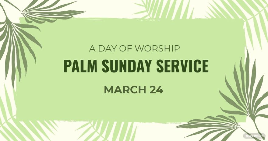 Free Palm Sunday Service Facebook Post Template