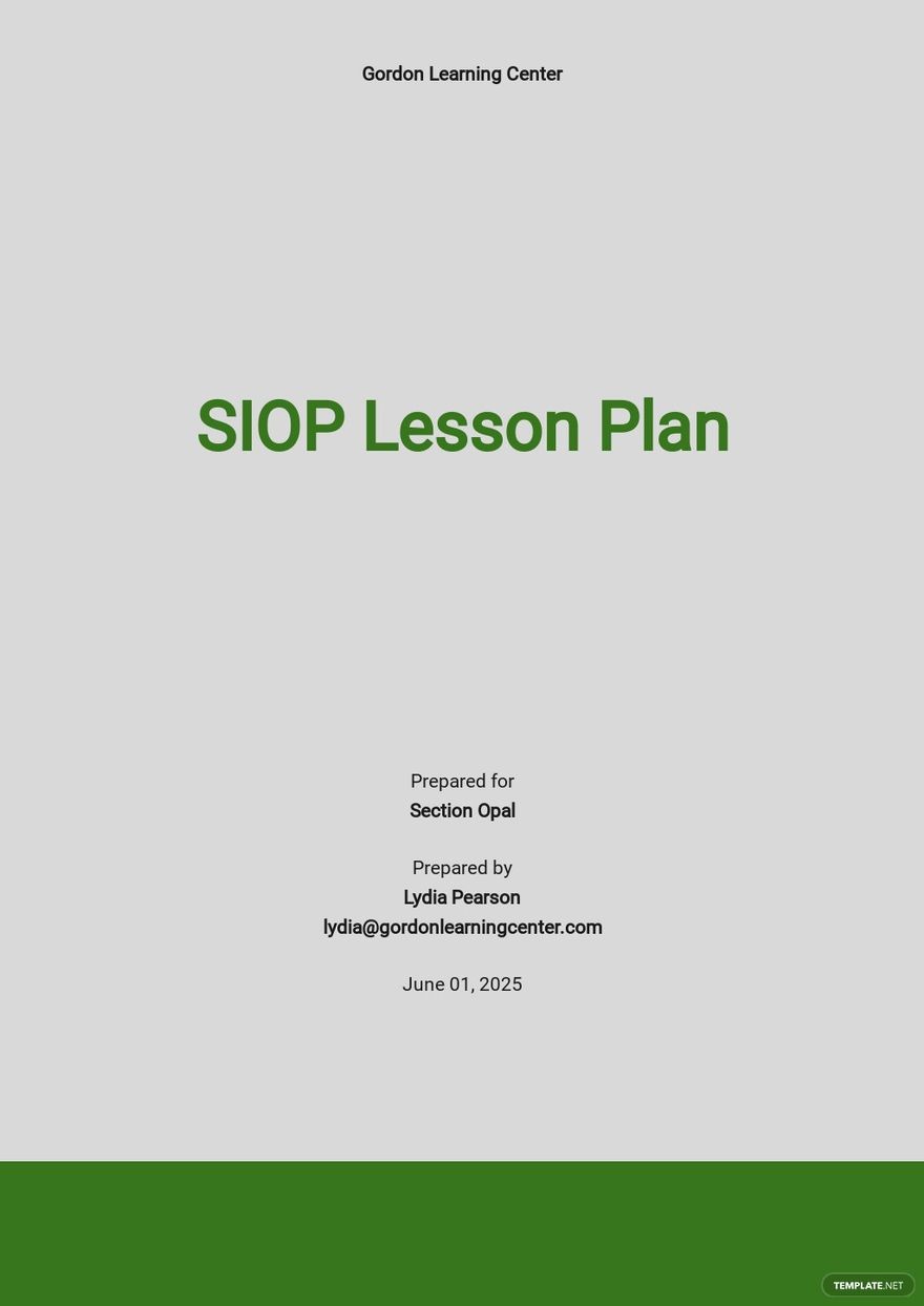 Simple Siop Lesson Plan Template.jpe