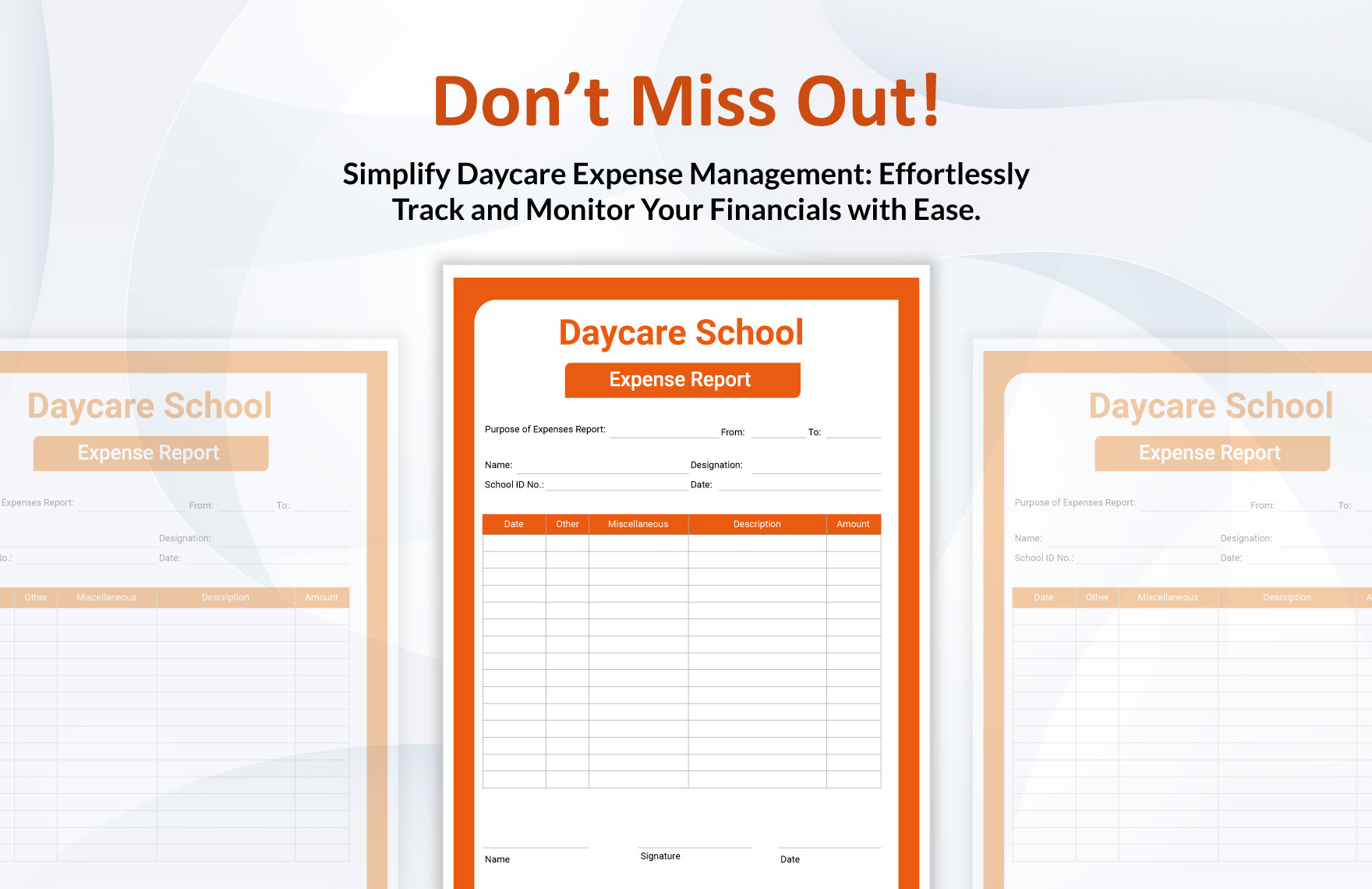 Daycare Expense Report Template