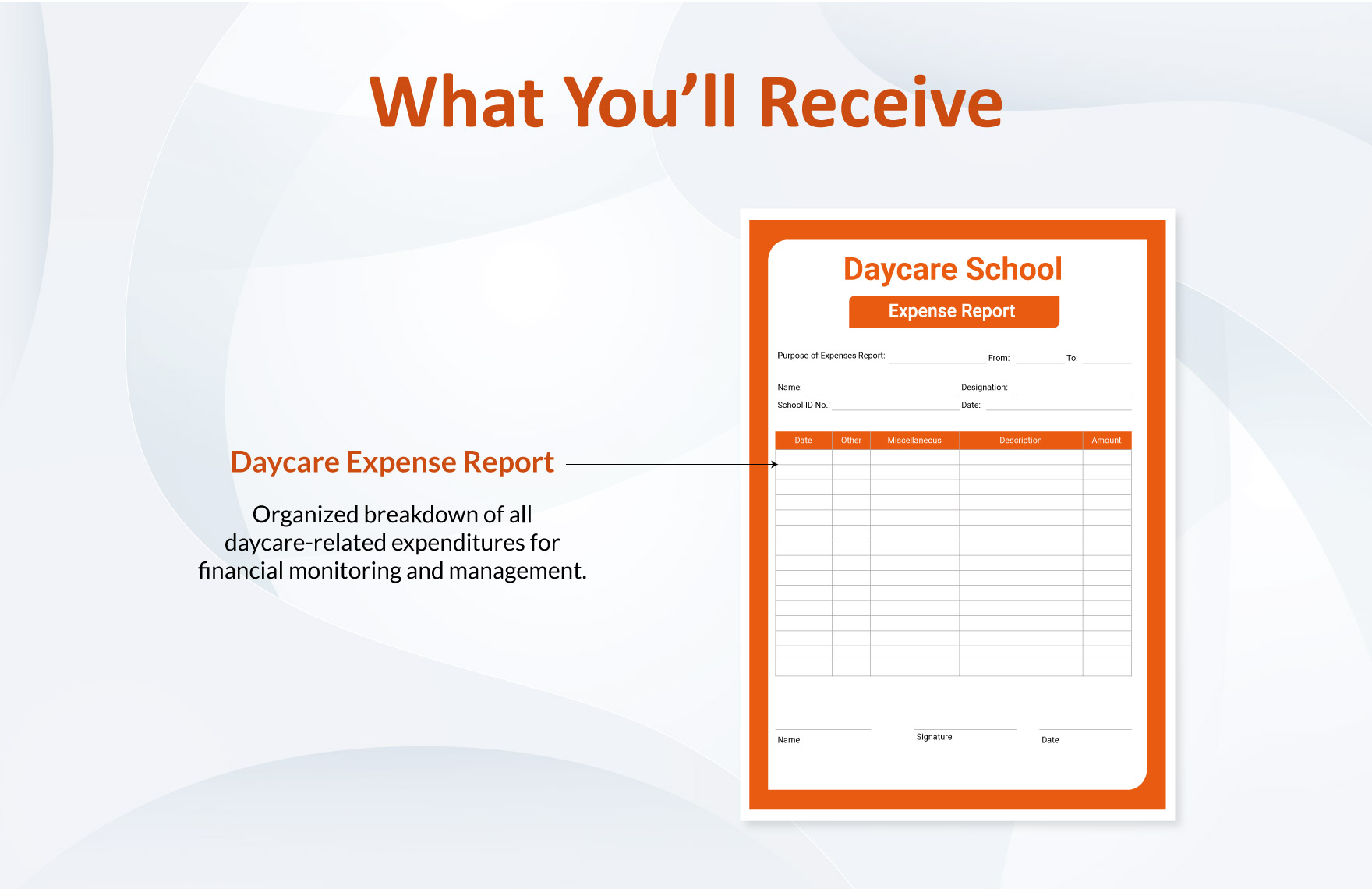 Daycare Expense Report Template