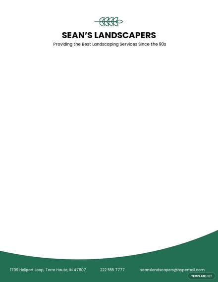 Free Sample Landscaping Service Letterhead Template