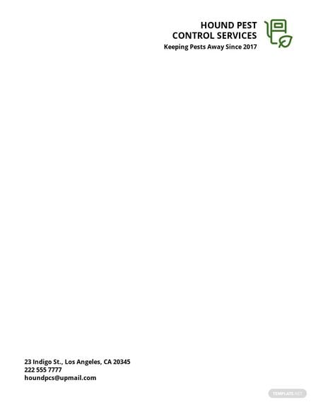Pest Control Services Letterhead Template in Word, Google Docs
