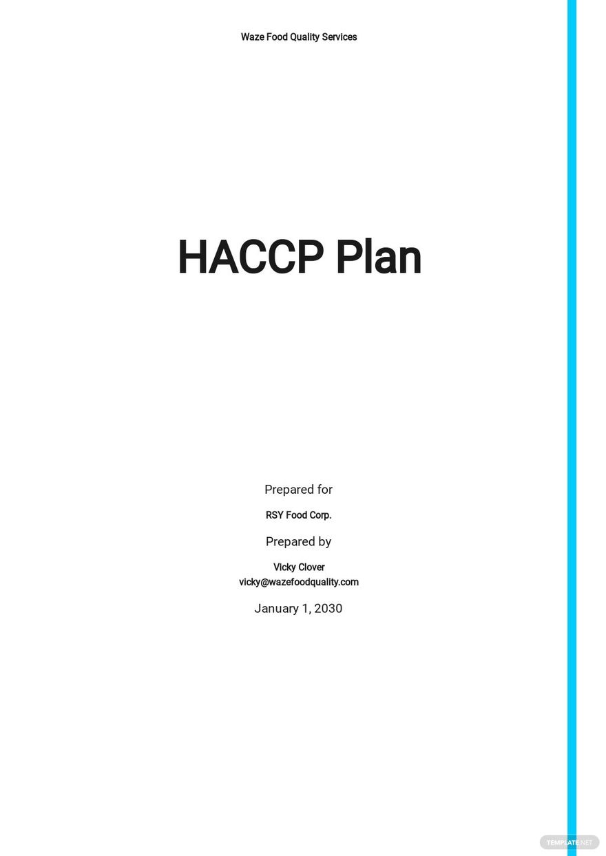 10 HACCP Plan Templates Free Downloads Template