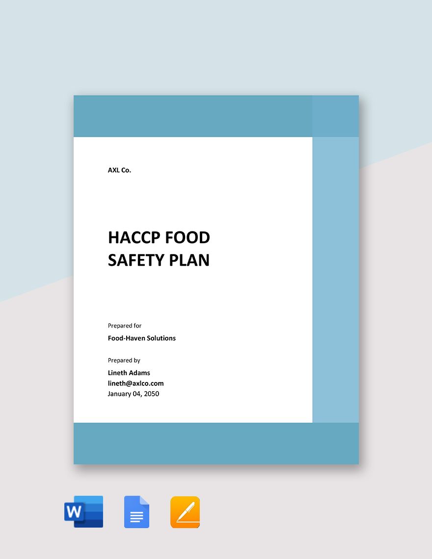HACCP Plan Templates In Word FREE Download Template
