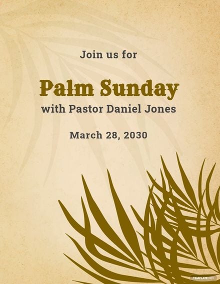Free Vintage Palm Sunday Flyer Template