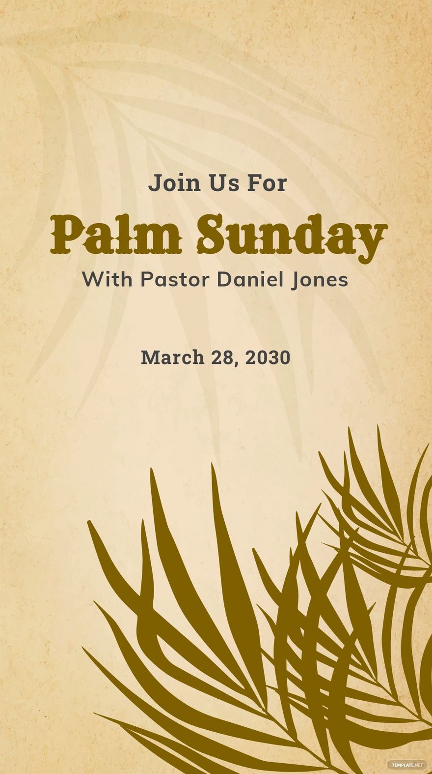 Vintage Palm Sunday Whatsapp Post Template - Edit Online & Download