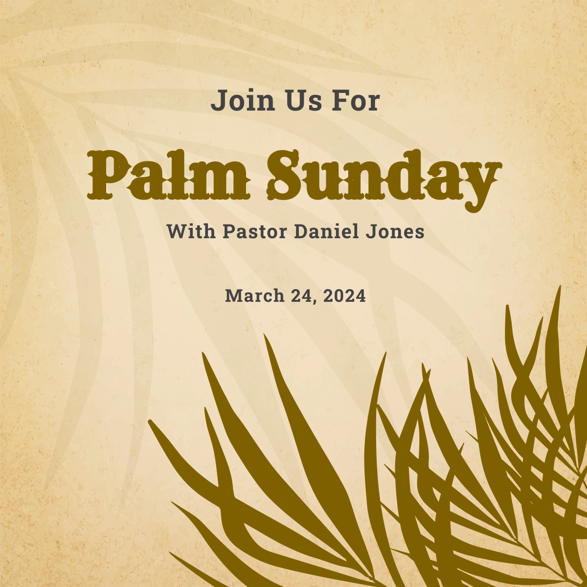 Free Vintage Palm Sunday Linkedin Post Template
