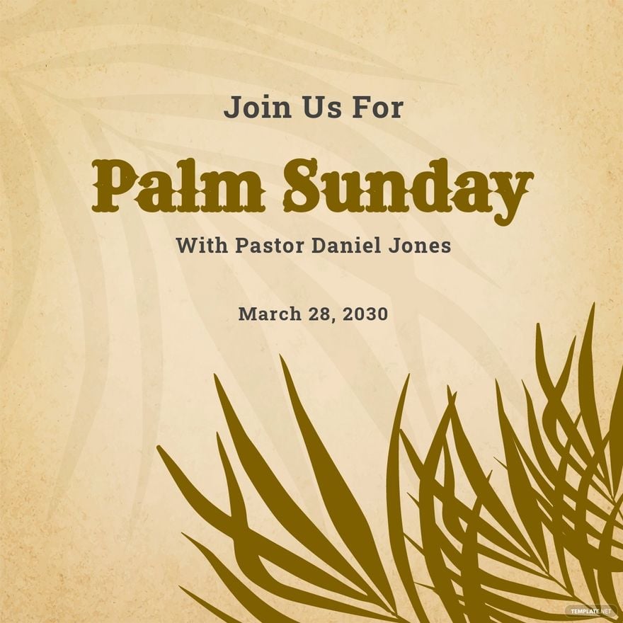 Vintage Palm Sunday Linkedin Post Template