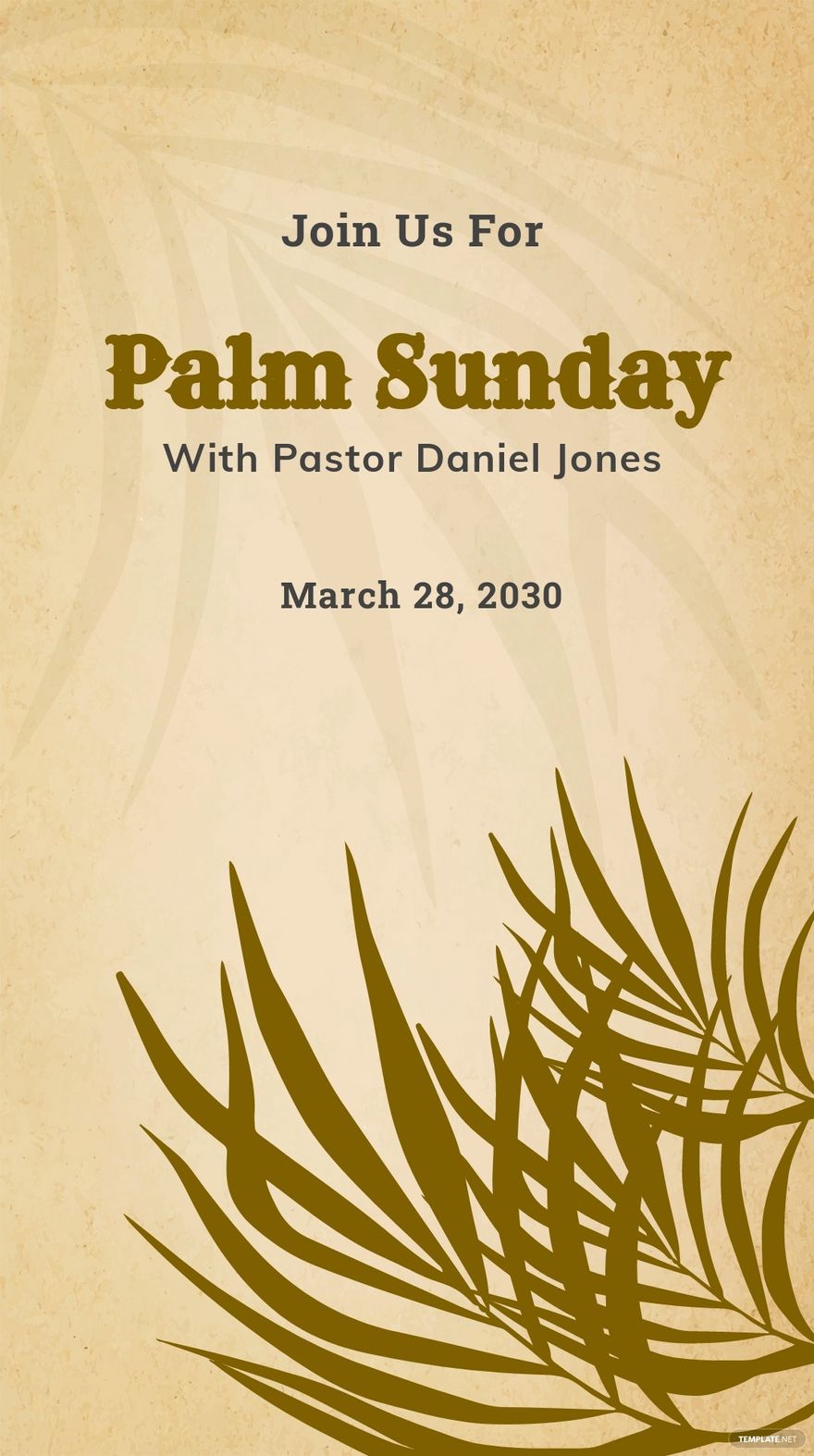 Free Vintage Palm Sunday Instagram Story Template