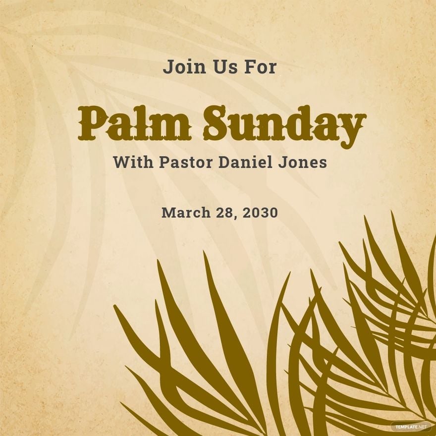 Vintage Palm Sunday Instagram Post Template