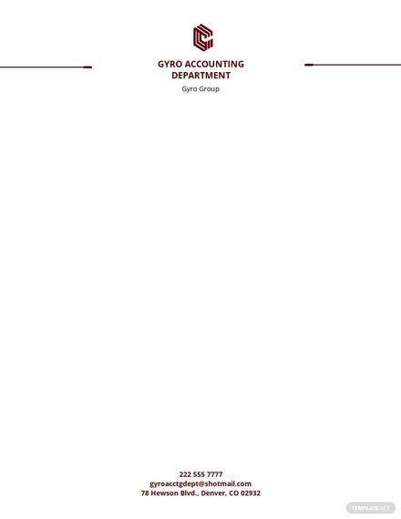 Accounting Department Letterhead Template in Word, Google Docs