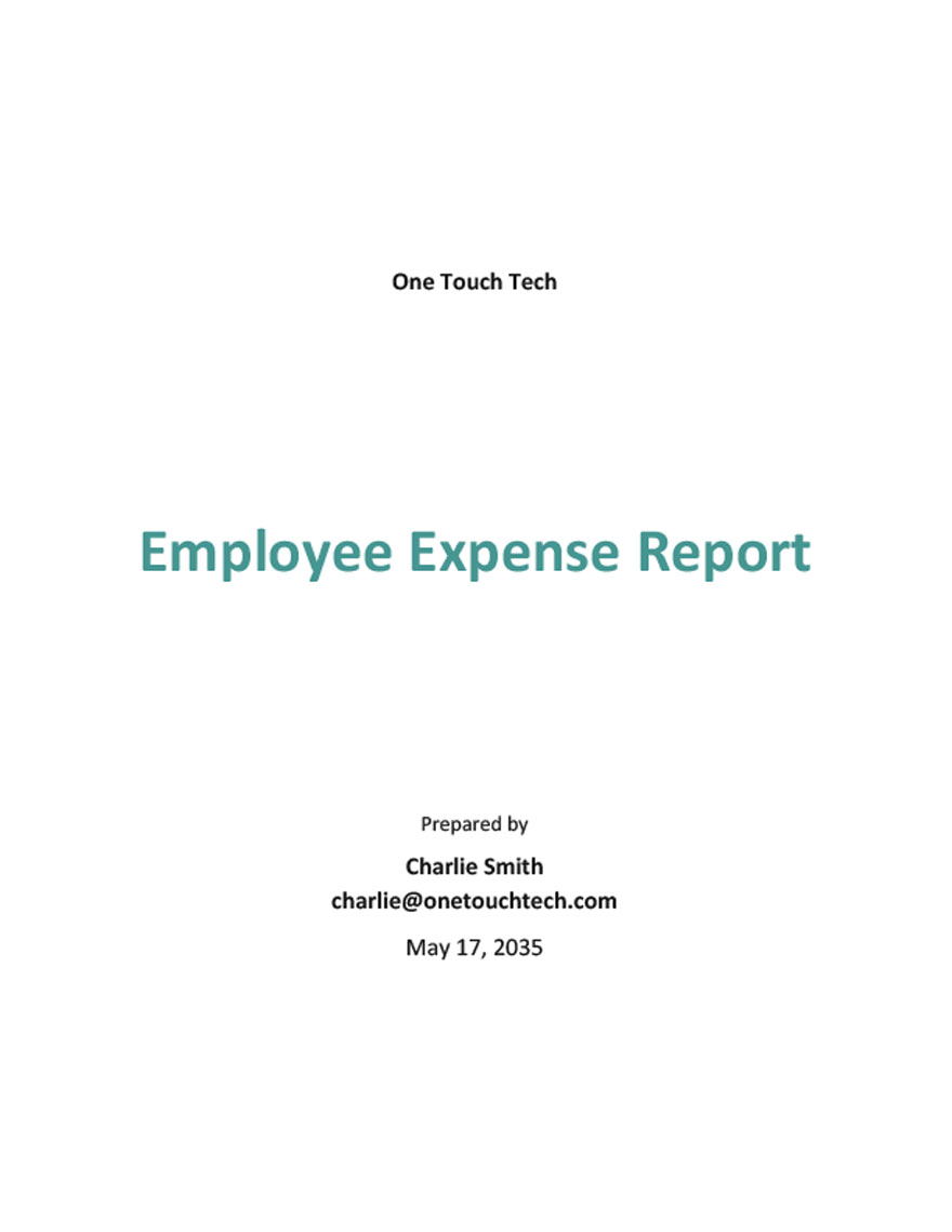 Editable Employee Expense Report Template