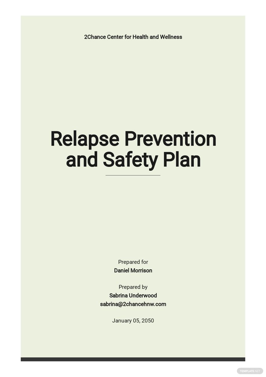 Relapse Prevention and Safety Plan Template