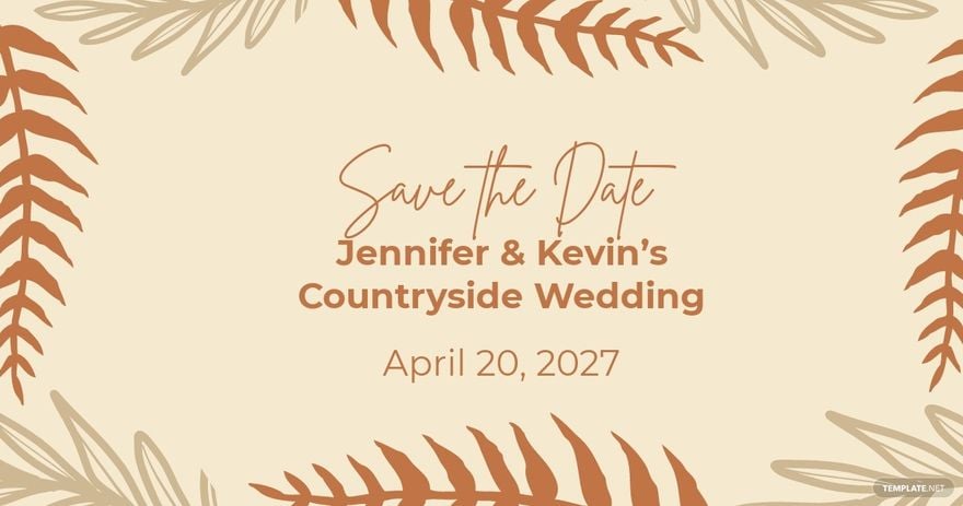 Rustic Save The Date Facebook Post Template