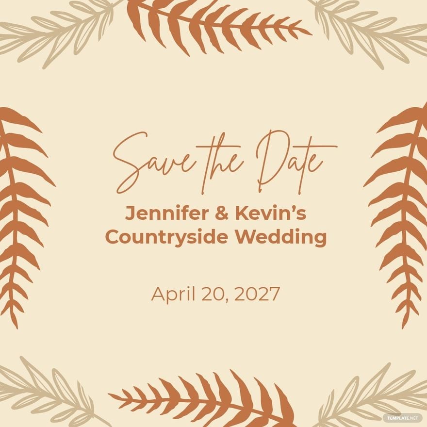 Free Rustic Save The Date Instagram Post Template