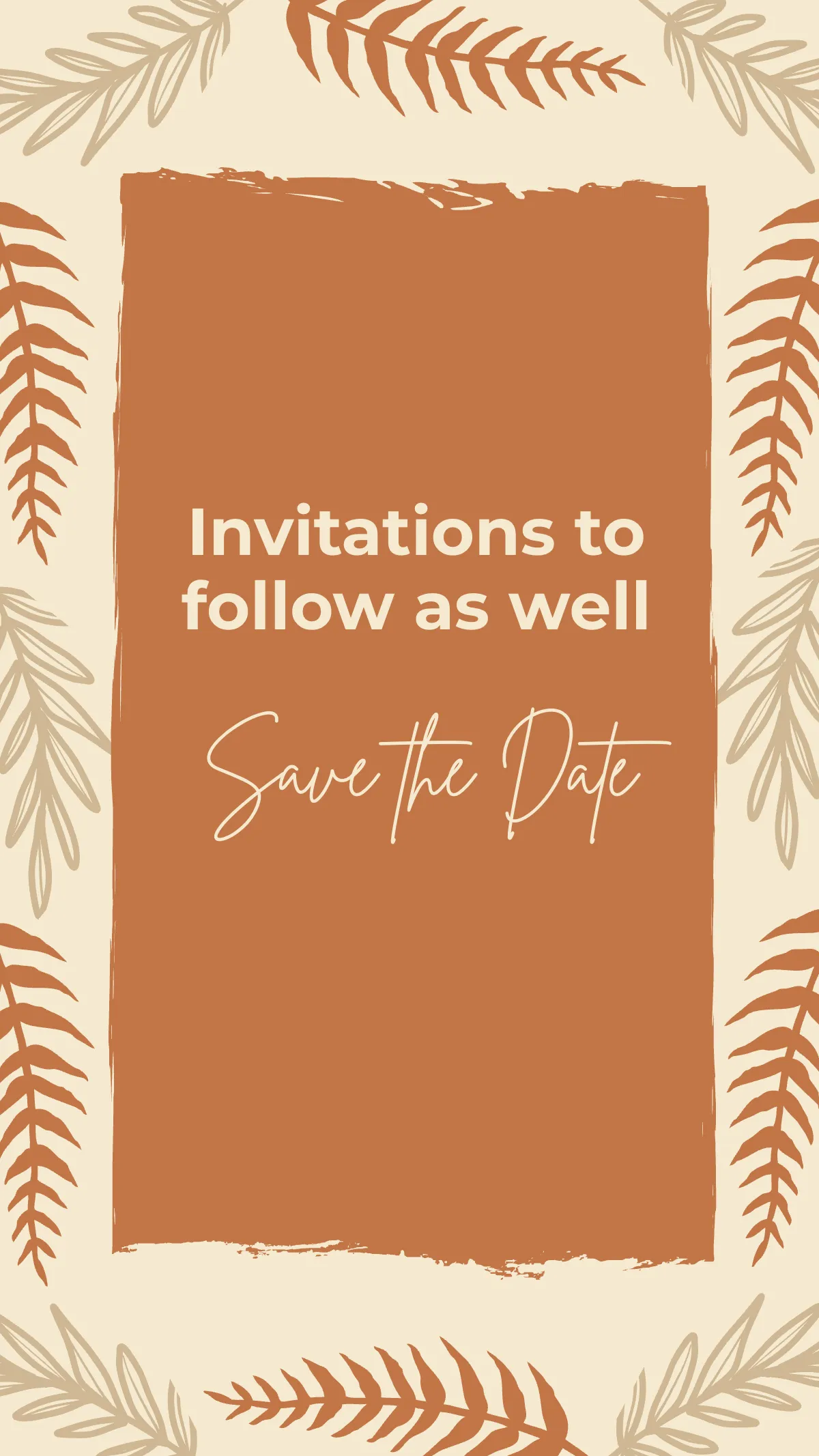 Free Rustic Save The Date Instagram Story Template to Edit Online