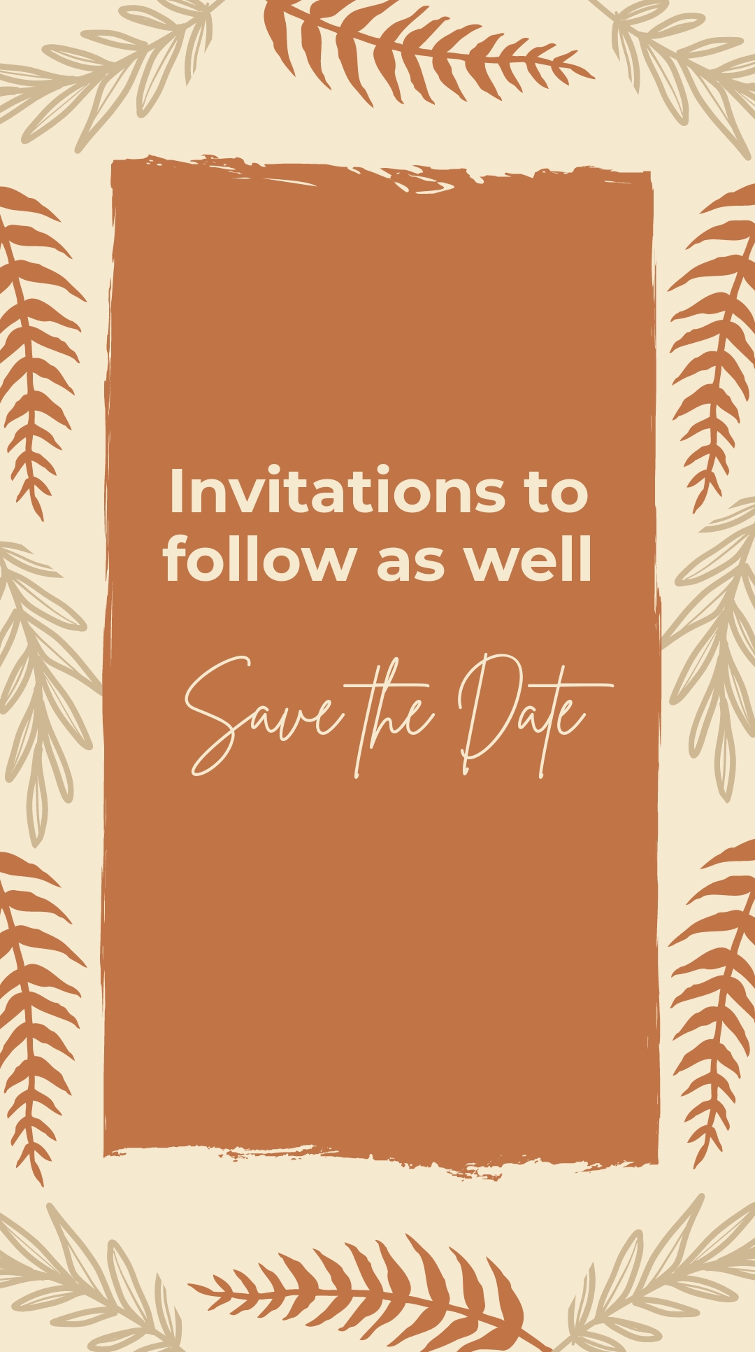 FREE Rustic Save The Date Instagram Story Template Template