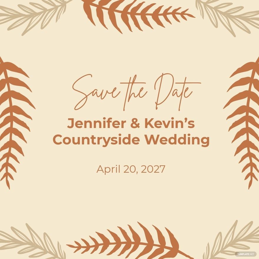 Rustic Save The Date Linkedin Post Template