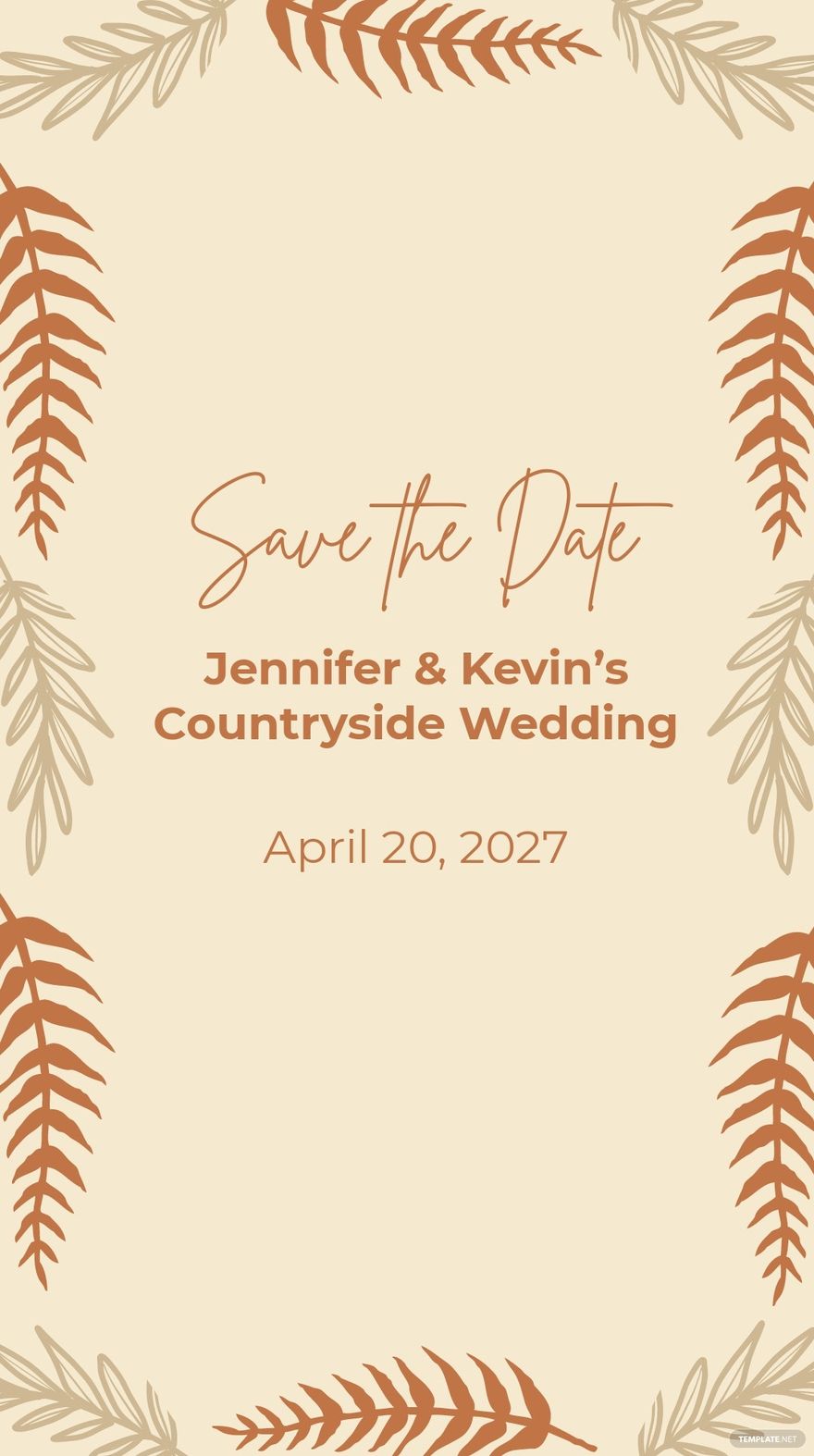 Rustic Save The Date Whatsapp Post