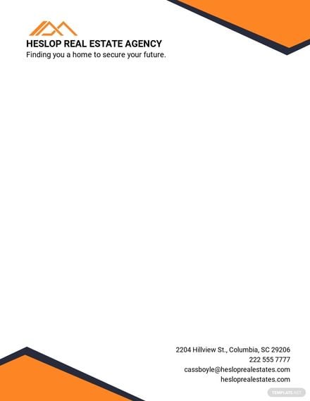 Real Estate Email Letterhead Template