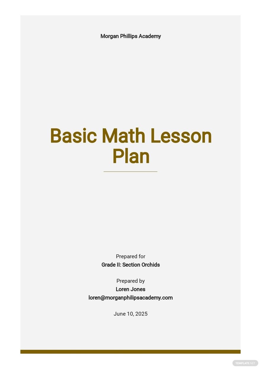 Math Intervention Lesson Plan Template