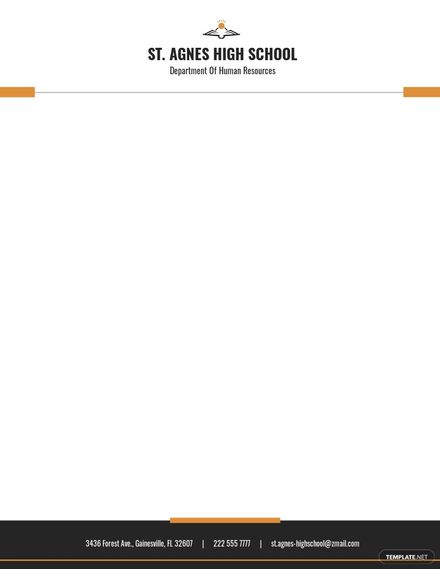 School Department Letterhead Template in Word, Google Docs