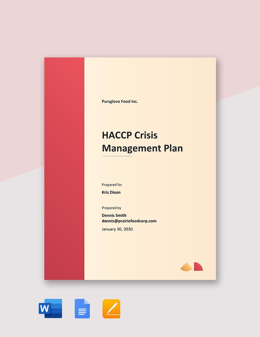 HACCP Crisis Management Plan Template