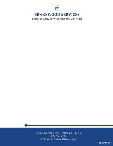 Social Security Letterhead Template in Word, Google Docs